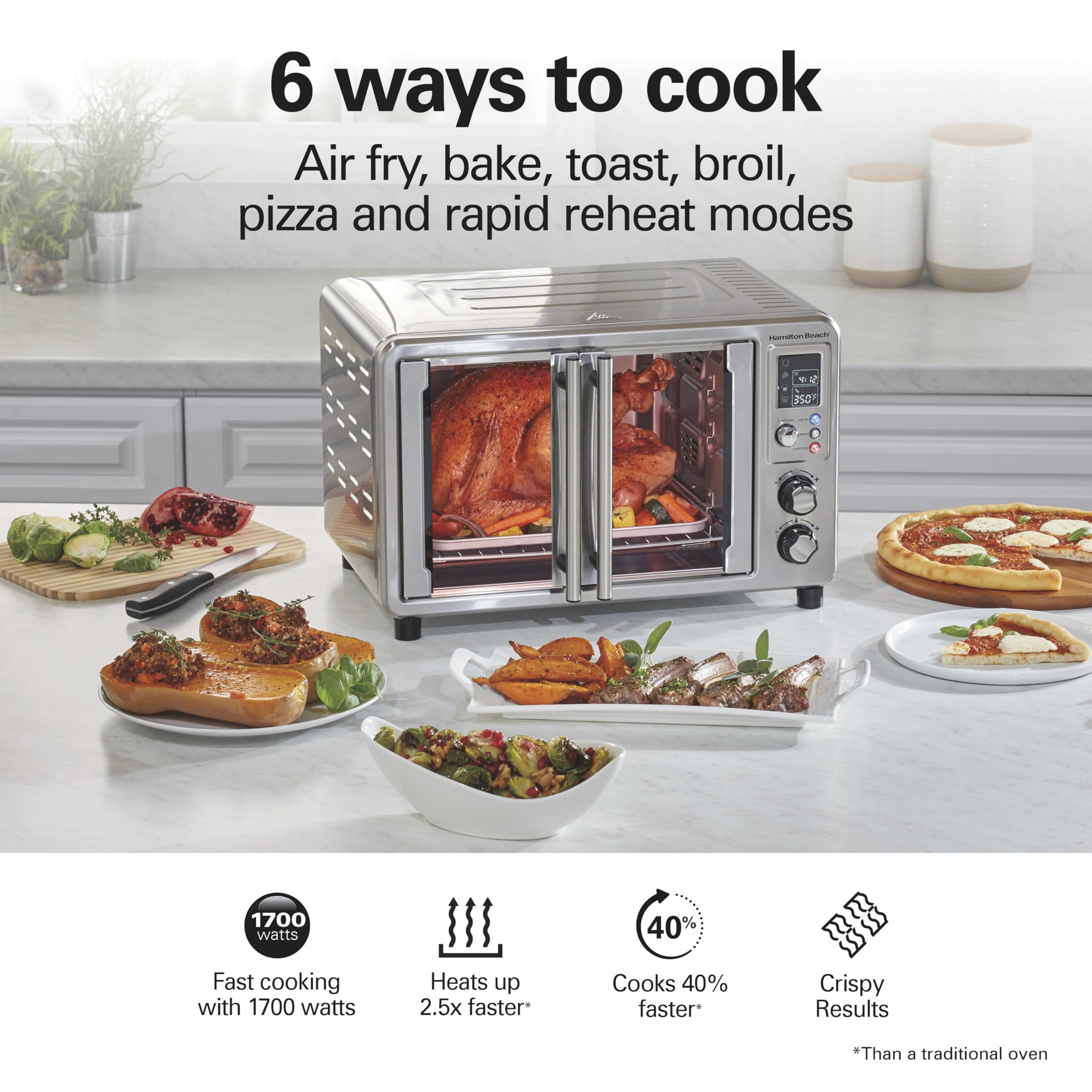 Amazon.com: Hamilton Beach 6-in-1 XL Digital Air Fryer Toaster